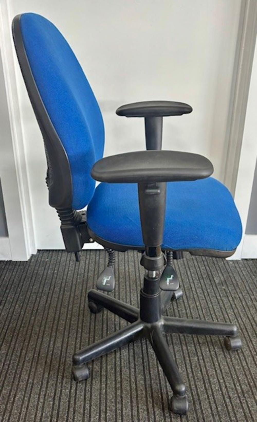 Blue Operator Chair with Adjustable Arms