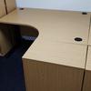 Calva Oak 1400mm Radial Desk With Desk High Pedestal 