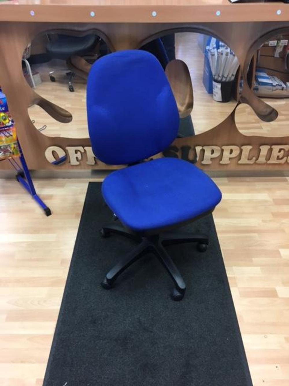 Blue High Back Operator Chair Twin Lever