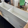 Lockable Sliding Door Cupboard with Open Top Storage Section 