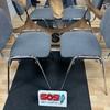 Pair Of Grey Chrome Frame Stacking Flipper Chairs