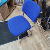 Set Of 8 Blue Fabric Stacking Meeting Chairs Chrome Frame