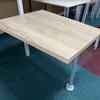 Rustic Oak Wall mounted meeting table With Post Leg