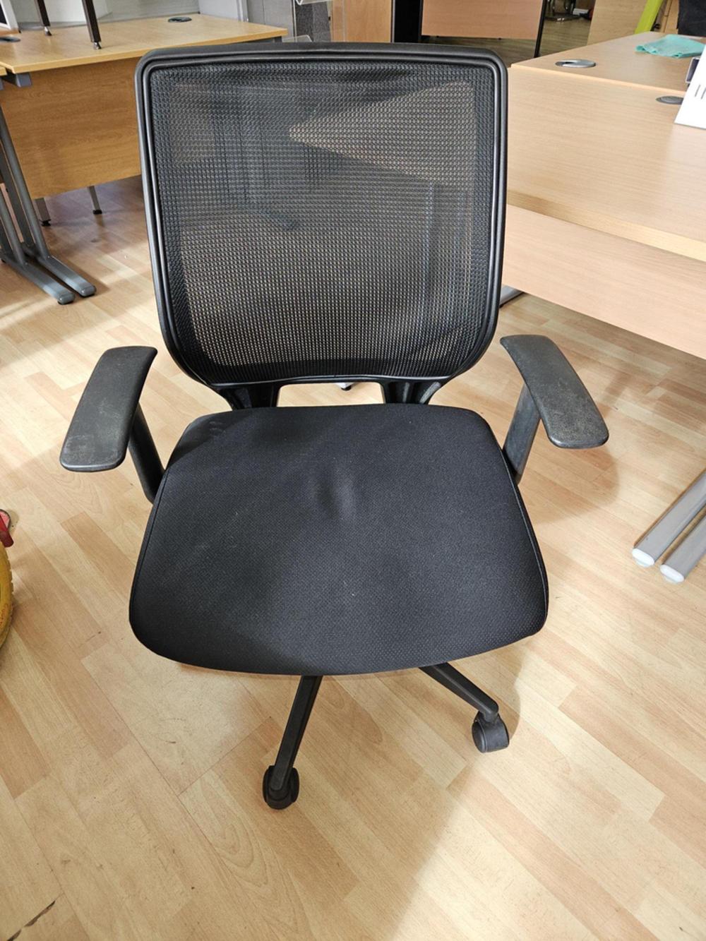 Black Mesh Chair With Adjustable Arms 