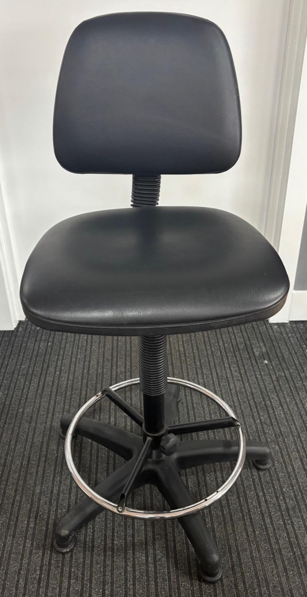 Black Vinyl Draughtsman Chair