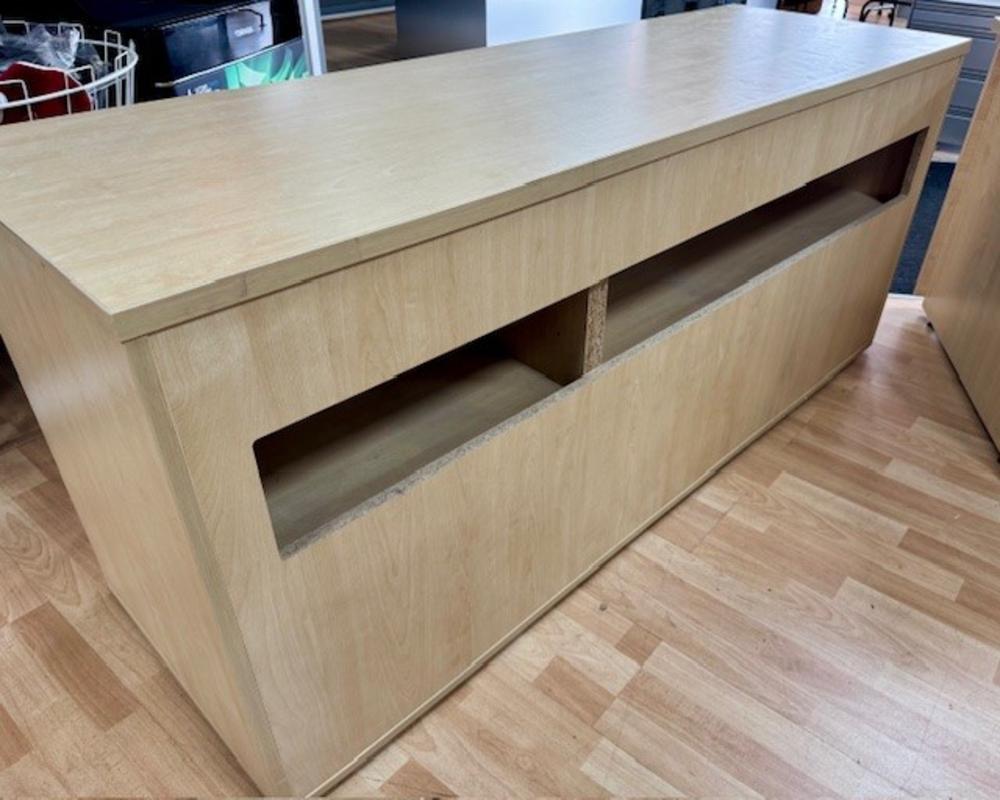 Maple Lockable 3 Door Credenza Unit with Vented Back For Fridge