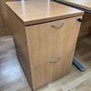 Lockable Beech 2 Drawer Filing Cabinet 