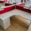 4 Person Desk Set with Drawers & Divider Screens