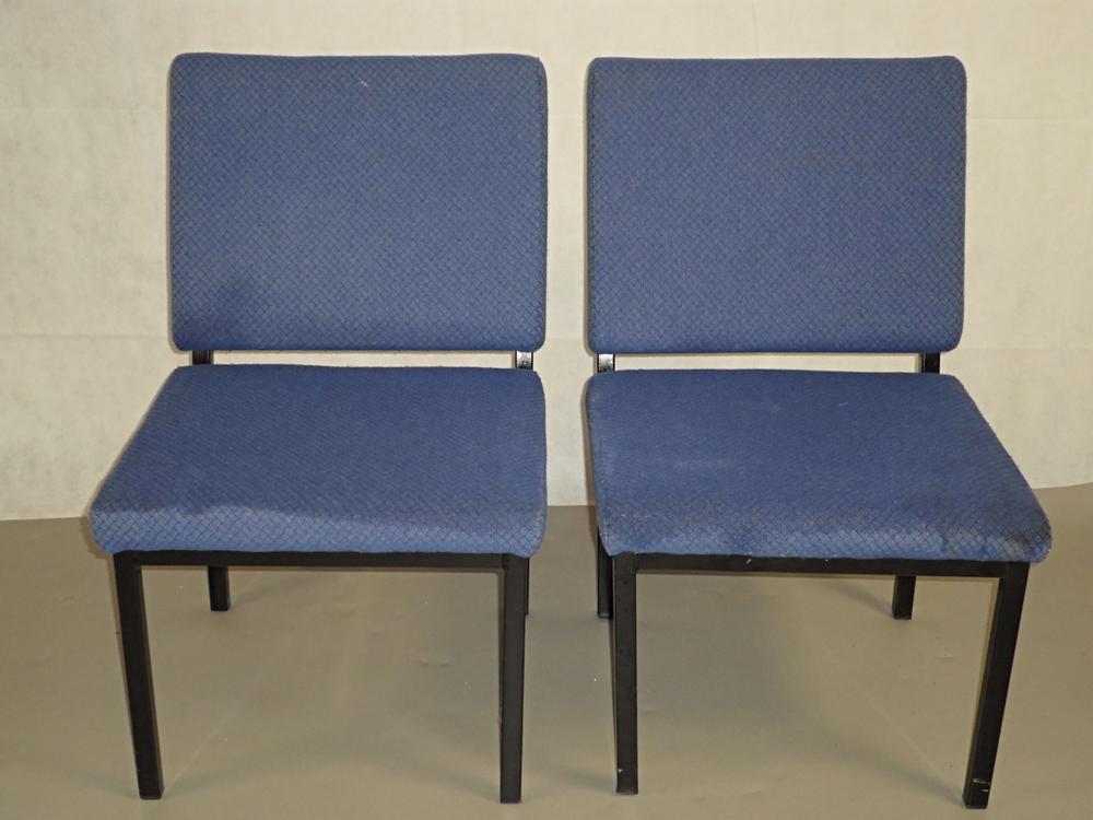 Set of 2 Reception Chairs in Blue Fabric