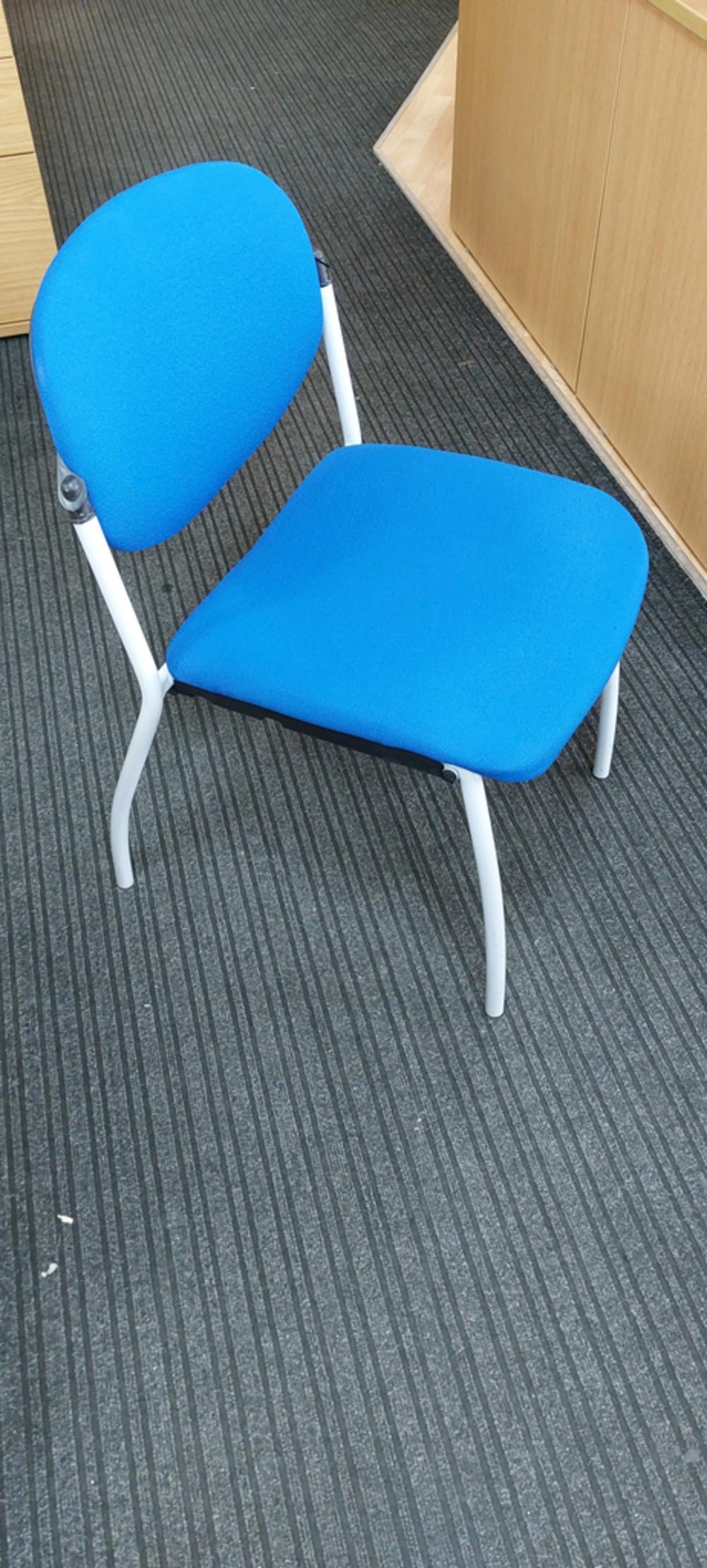 Blue Side Chair With Silver Legs 
