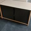 Maple Tambour Cabinet With Shelf