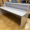 Gloss White Reception Desk Counter With Glass Top