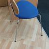 Chrome Leg Stacking Chair With Fabric Seat And Wooden Back