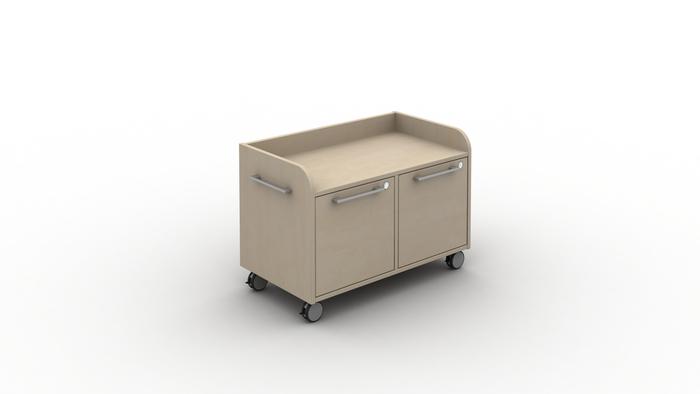 Mobile Return Caddy 2 Drawers Maple