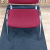 Burgundy Flipper Stacking Chair With Chrome Legs