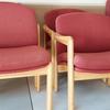 Set of 4 Burgundy Reception Chairs 2 x Arms 2 x No Arms