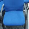 Set Of 4 Blue Cantilever Meeting Room Chairs With Fixed Arms 