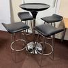Black High Table and 4 Stools