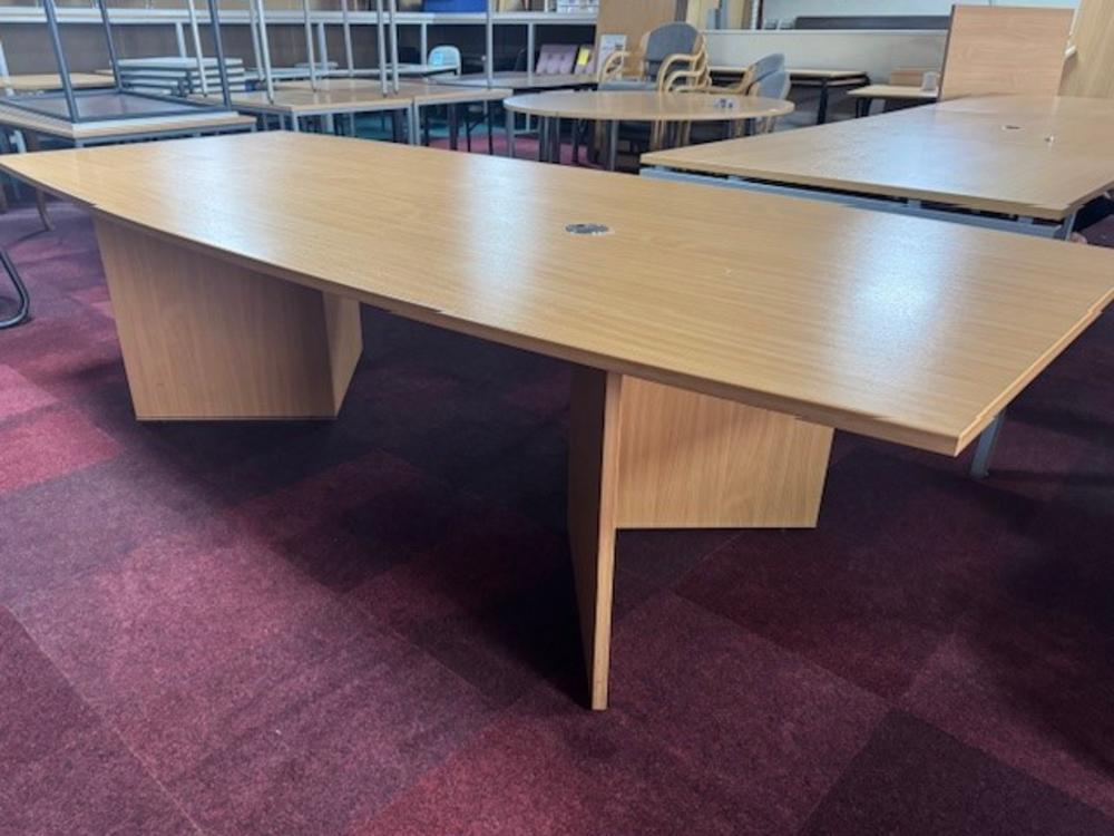 2750mm Barrel Shaped Boardroom Table with Cable Port