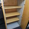 Light Oak Double Door Cabinet With Adjustable Shelves Non Locking