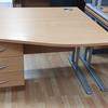 Beech Elite 1200mm Wave Desk With Fixed Drawers Right Handed