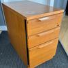 Cherry Wood Veneer Desk High Pedestal 800mm Deep