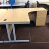 Right Handed Radial Desk 1600mm with Pedestal