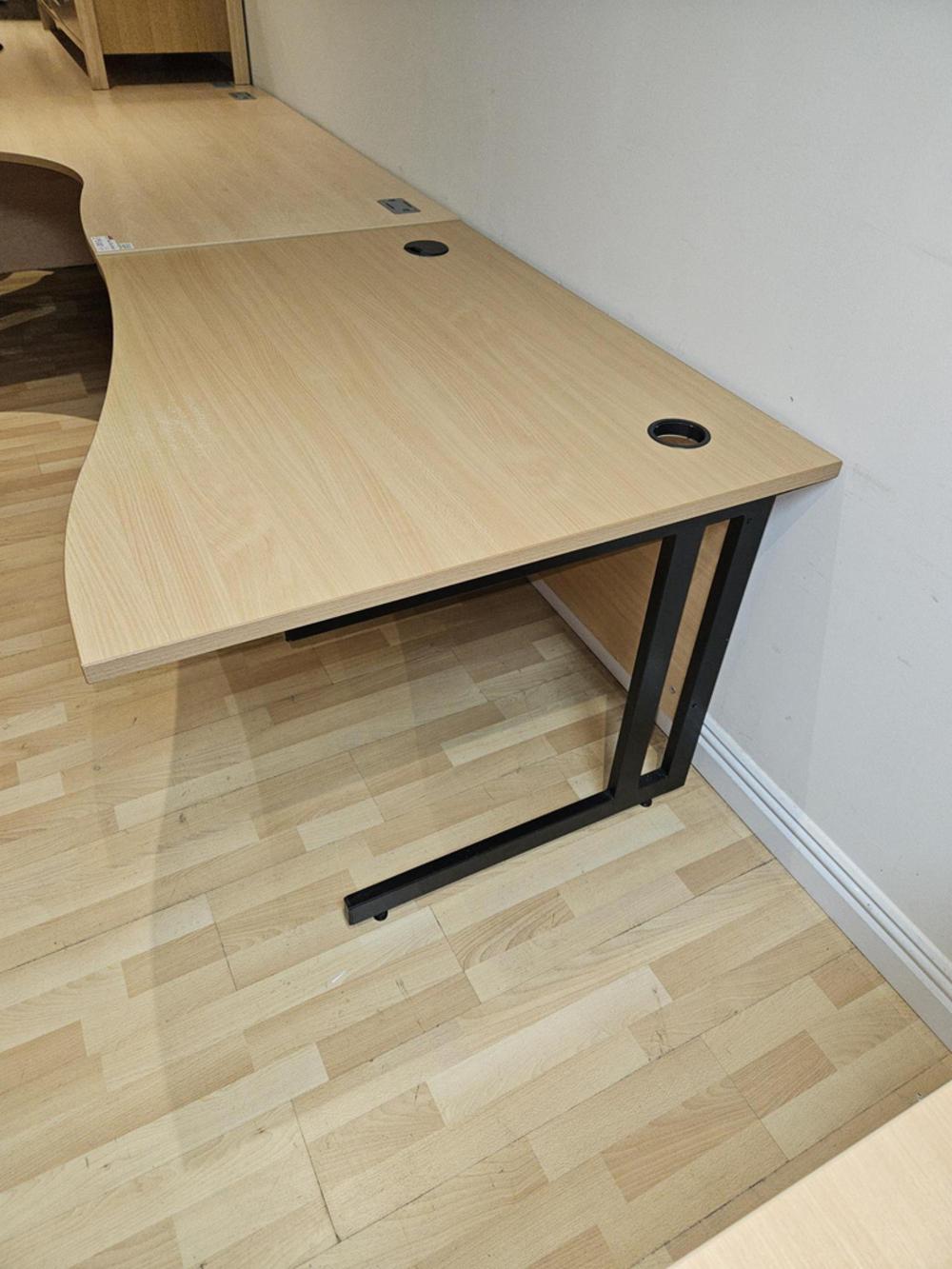 1200mm Beech Right Handed Wave Desk 