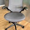 Grey Mesh Operator Chair With Fold Back Armrests