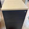 Light Oak and Black Mobile Pedestal