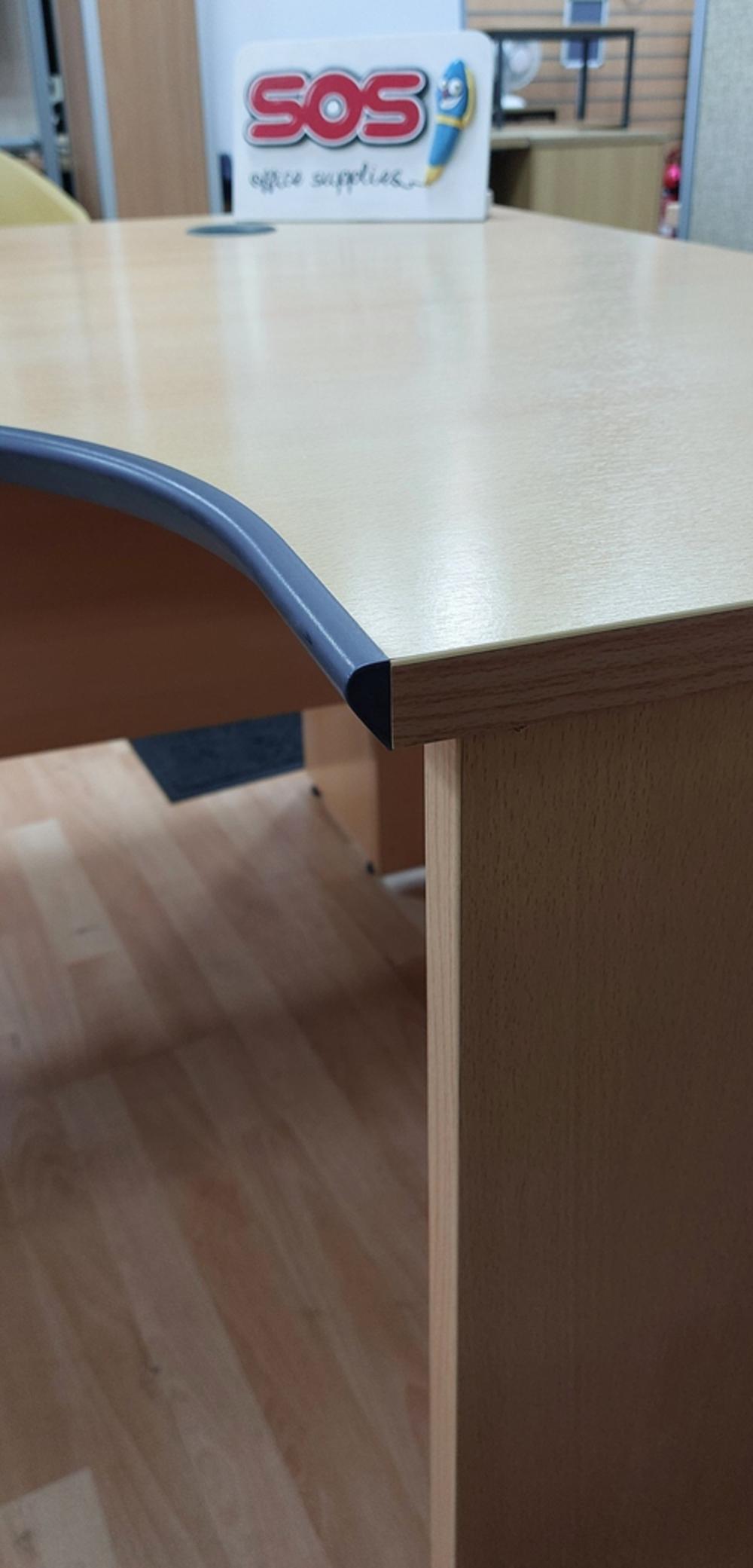 1800mm Beech Right Handed Radial Desk With Rubber Edging 