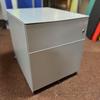 Silver Metal 2 Drawer Mobile Pedestal