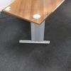Walnut Segment Desk With Silver Legs 