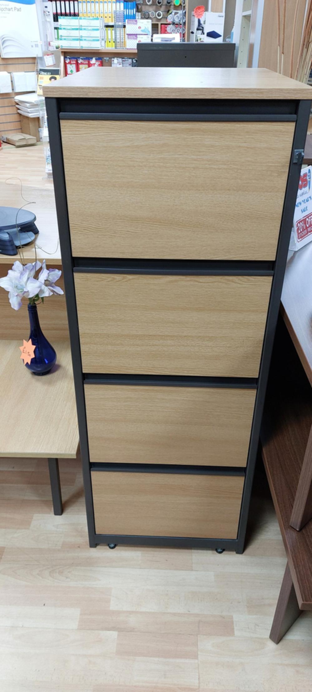 L & P Light Oak 4 Drawer Filing Cabinet 