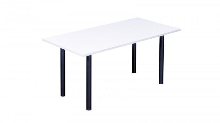 1600 x 800 Table White Black Legs
