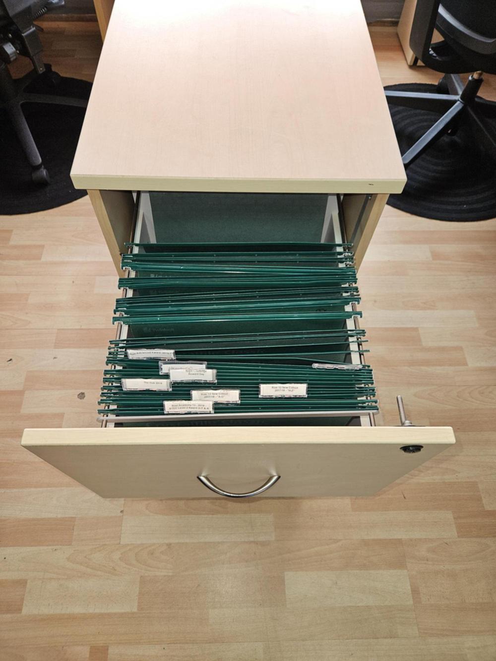 Maple 2 Drawer Filing Cabinet With Suspension Files 