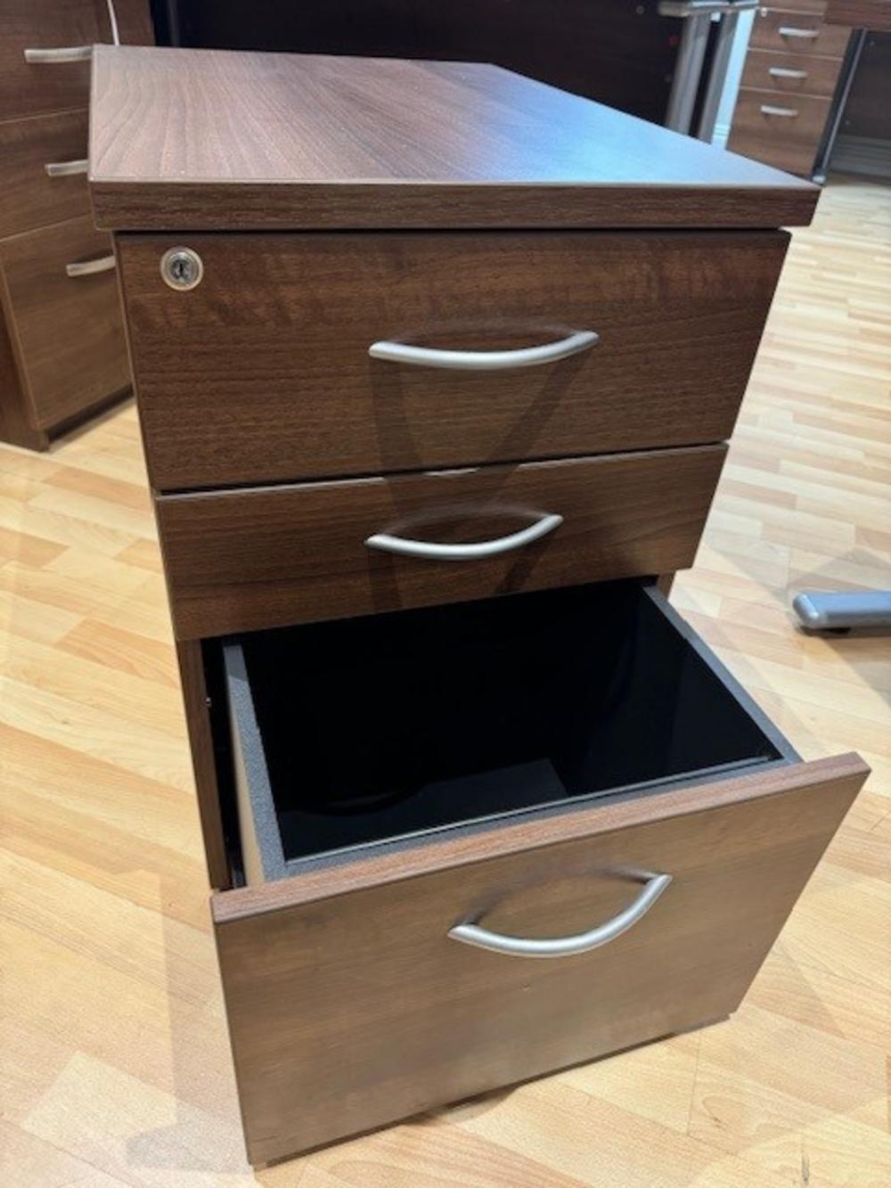 Mobile Under Desk Pedestal In Walnut