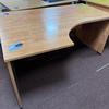 Elite Left Handed 1800mm Radial Desk With Panel End Legs in Champagne