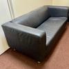 Black Faux Leather Sofa