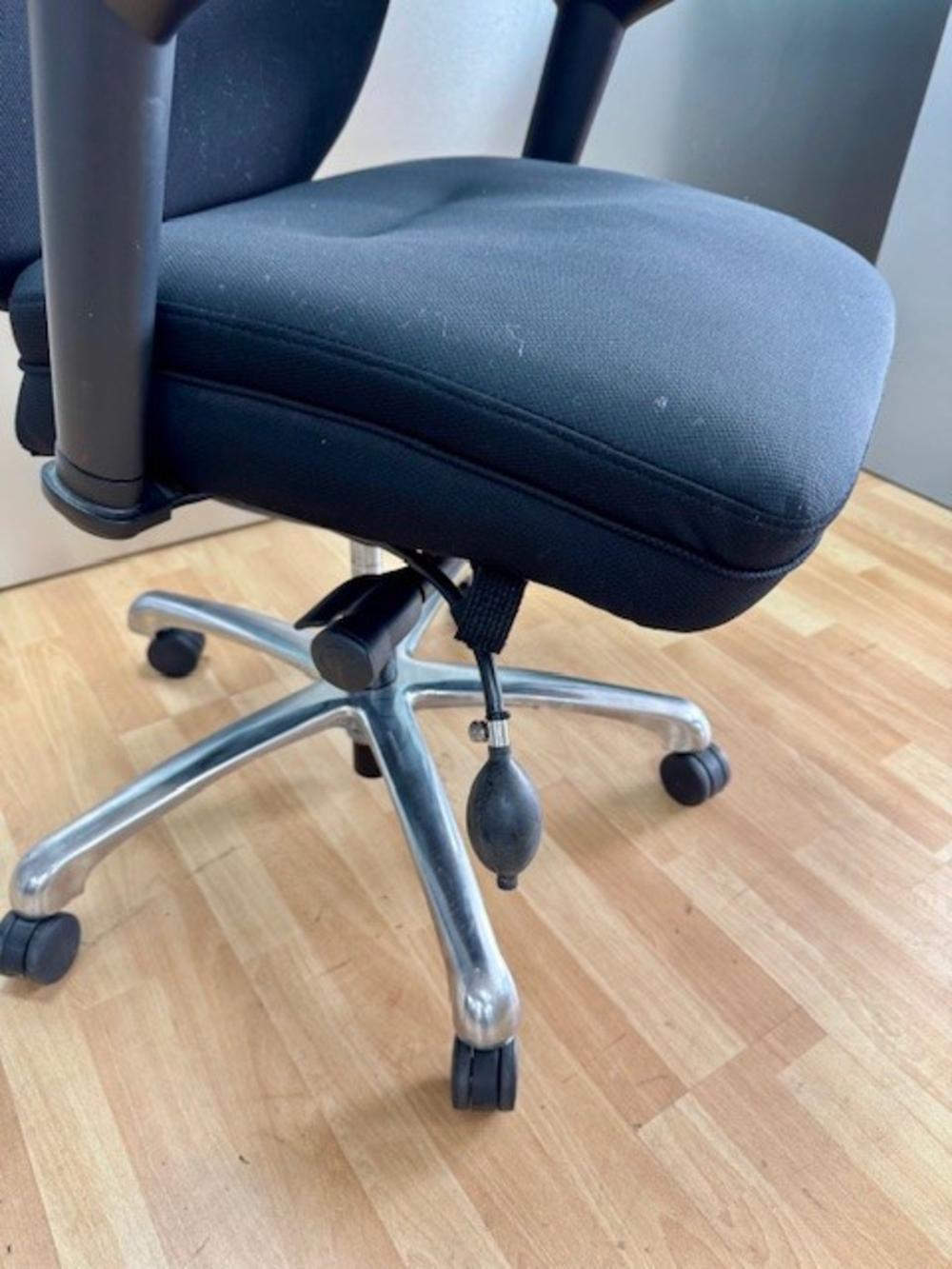 High Back Executive Chair with Pump Up Lumbar & Headrest - Black