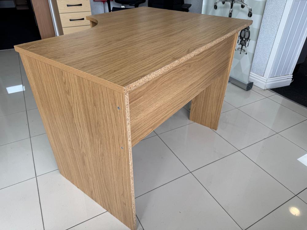 Left Handed 1200mm Home Office Radial Desk in Light Oak