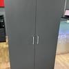 Graphite Double door Cupboard with Metal Shelves & Roll Out Suspension File Frame