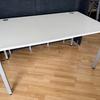 Dams 1400 x 800mm White Workstation with Modesty Panel