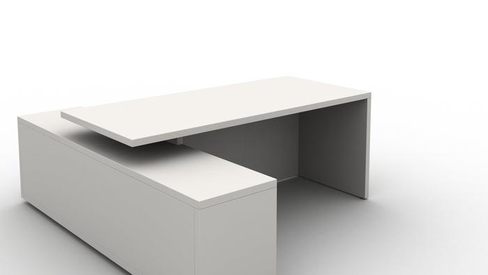 Cirrus Desk with Credenza Full Modesty Panel Left Hand White