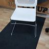 Set Of 12 White Plastic Gresham Chairs With Chrome Frame