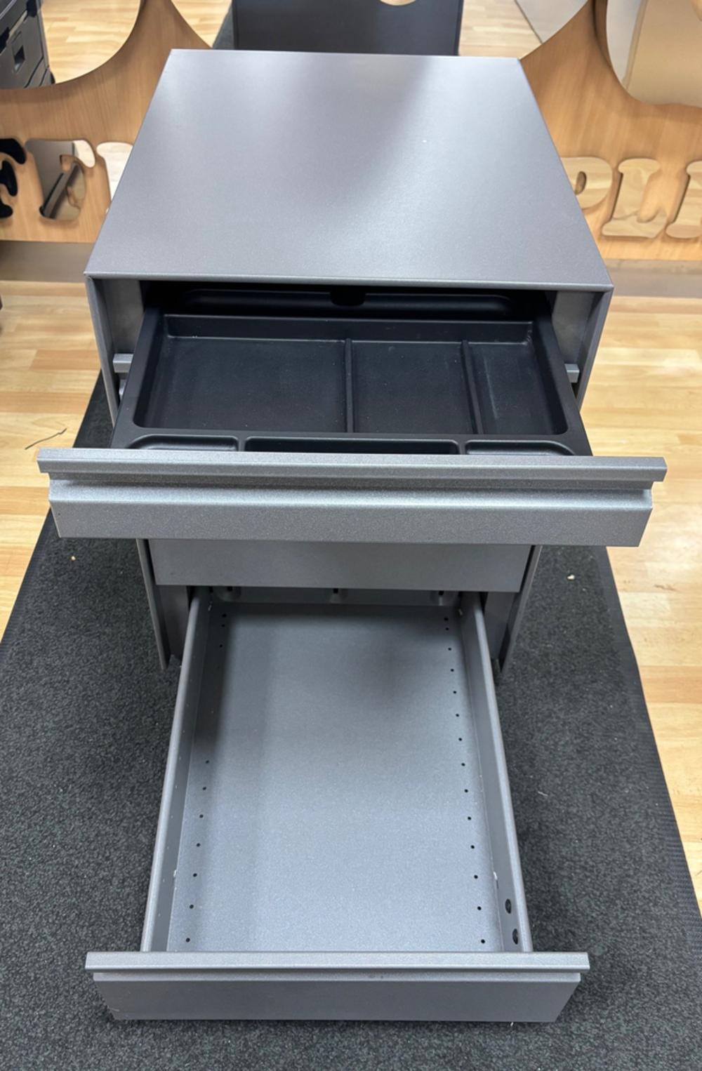 Graphite Metal 4 Drawer Mobile Pedestal with Pen Tray 