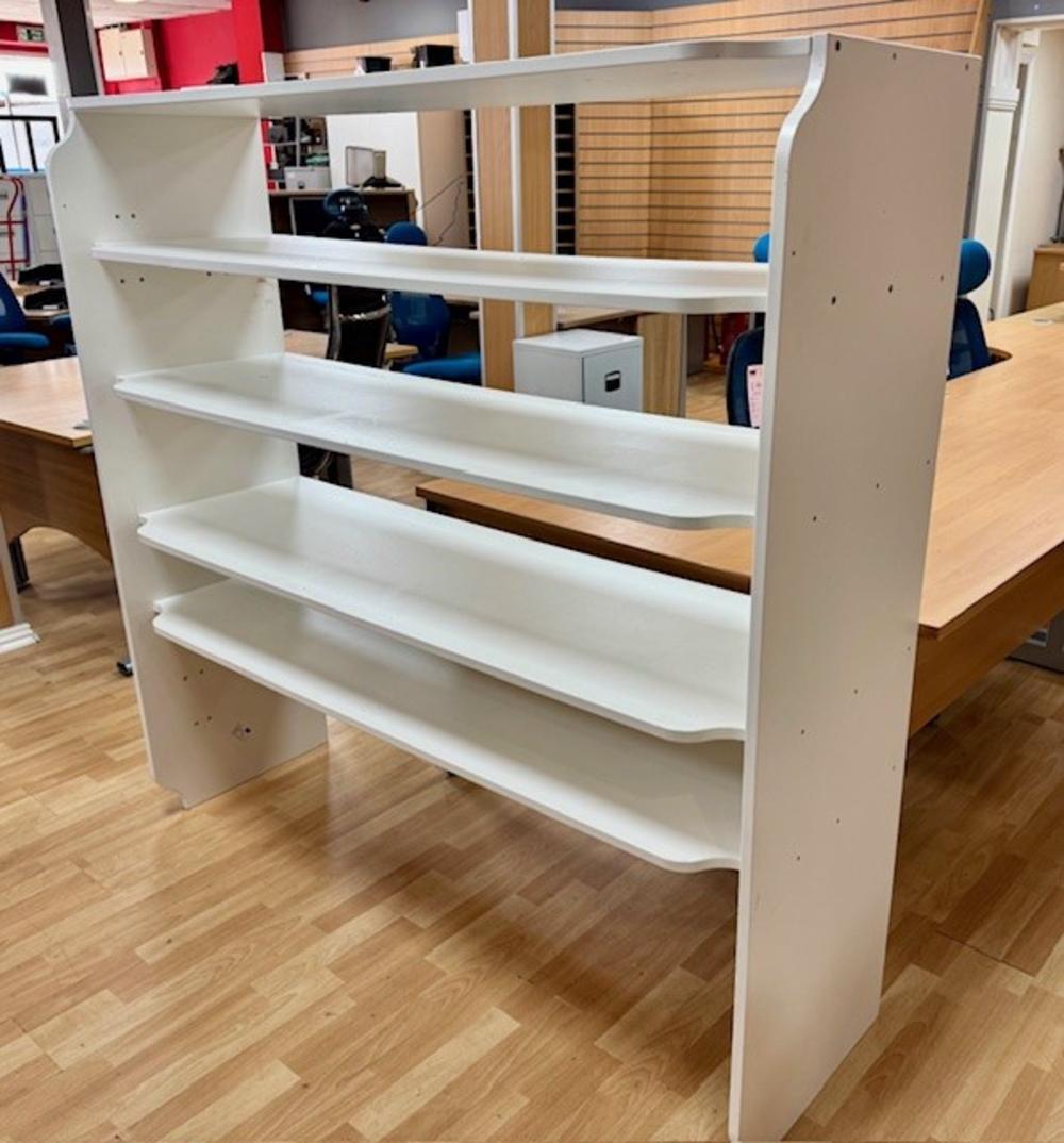 White Fixed Shelf Display Bookcase 1500mm high