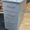 Silver Narrow 3 Drawer Mobile Pedestal