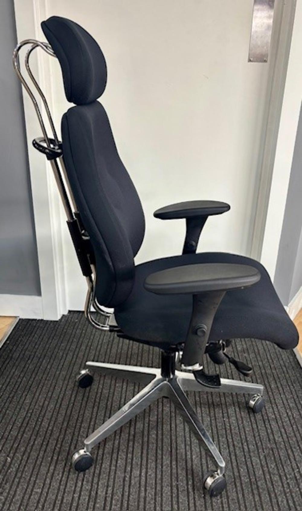 Black Chiro Plus Chair with Headrest and Multi Adjustable Arms