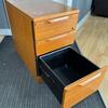Cherry Wood Veneer Desk High Pedestal 800mm Deep